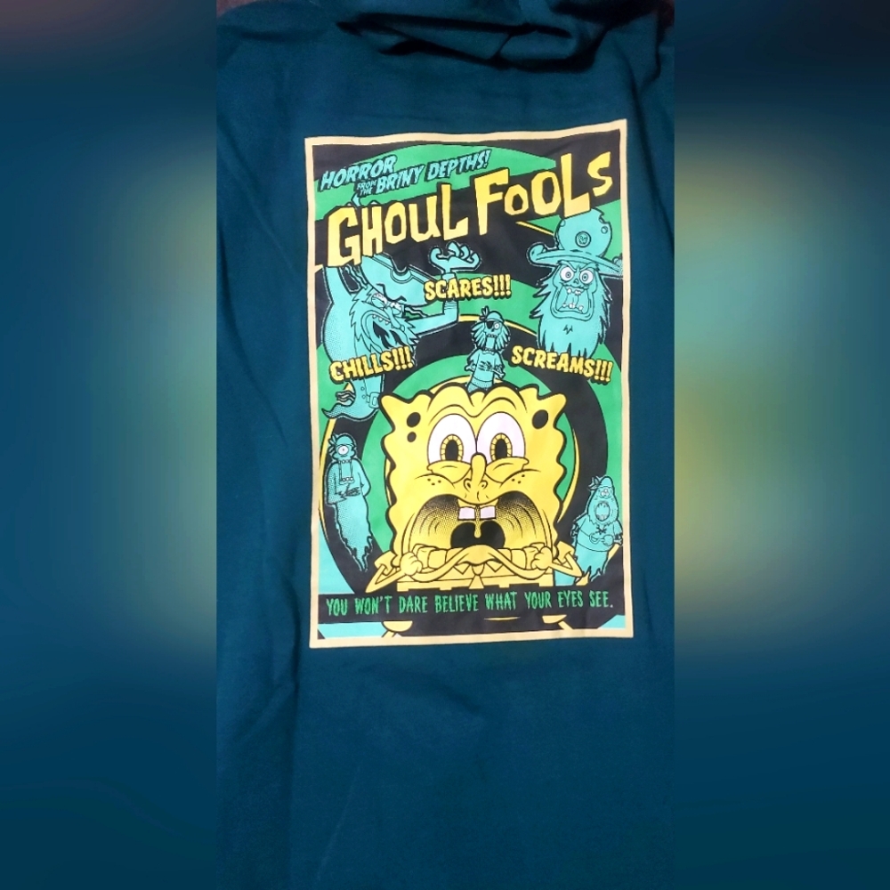 Spongebob Squarepants Ghoul Fools Graphic Hoodie - LARGE